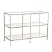 Knox Console Table - Metallic Gold Metal Frame w/ Glass Tops - Glam Style Décor