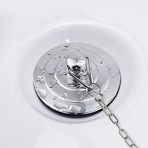UYUYong 2PCS Bath Plug Chain Strong Chrome Link Type Bath Chain with S Hook Bath Chain Link Chrome for Bathroom/Kitchen Basin Bath Supplies- 45/30cm