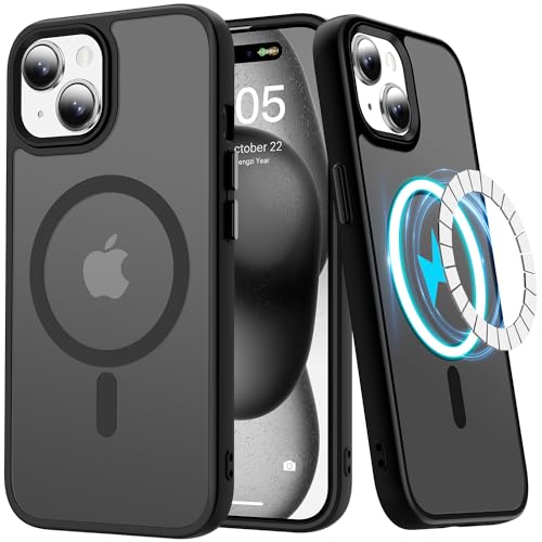 Coque iPhone 15 magnétique translucide résistante aux chocs 6.1