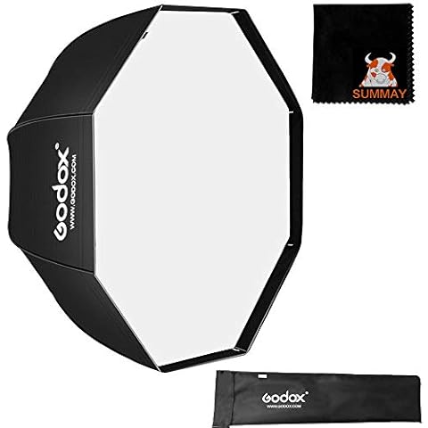 Godox Softbox 32 Zoll / 80cm Portable Achteckige Softbox Reflektor Schirm Softbox für Speedlite Studio Blitz Monolight Kamerablitz Blitzgerät Portrait mit Tragetasche (Softbox 80cm) Cover