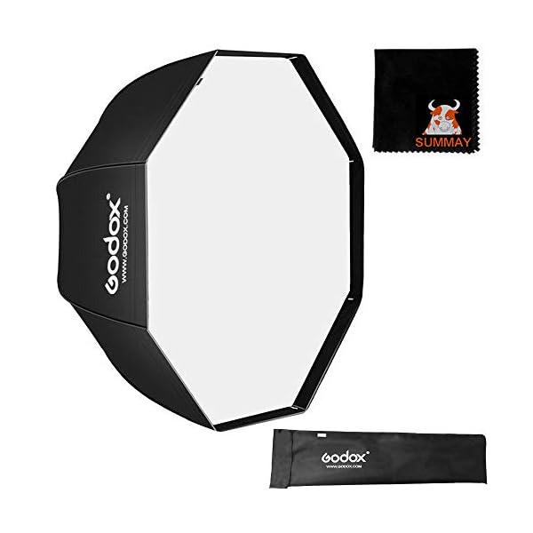 GODOX Softbox 120cm 47in Achteckige Schirm Softboxen Reflektor für Speedlite Studio Blitz Monolight Kamerablitz Blitzgerät Portrait Studioblitzleuchte (SB-UBW120CM)