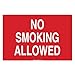 Brady 72049, 14" x 20" Fiberglass No Smoking Allowed Sign, White on Red, Pack of 5 pcs