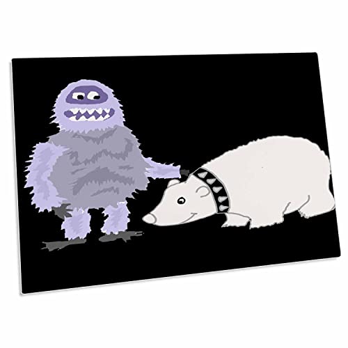 3dRose Funny Abominable Snowman Desk Pad 23x16 in