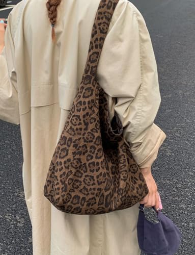Bolso Tote con Estampado de Leopardo Marrón miniatura 2
