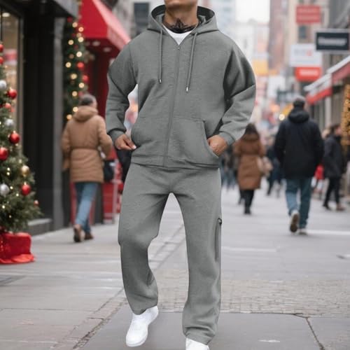 Mens Sweatsuits 2 Piece Set Fleece Zip Up Hoodie and Sweatpants Set Fall Casual Comfy Jogging Sweat Suits Tracksuits2