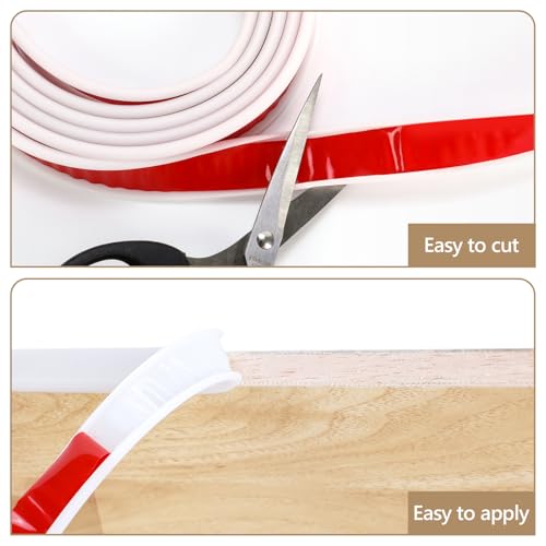 Image of 16 ft Flexible Self Adhesive Veneer Edge Banding Peel and Stick Veneer Trim Collapsible Edge Guards (White, 3 /4 inch)