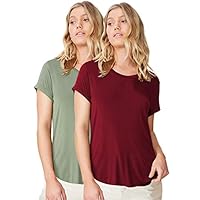 Fabricorn Combo of Plain Color Stylish Up and Down Cotton Tshirt for Women