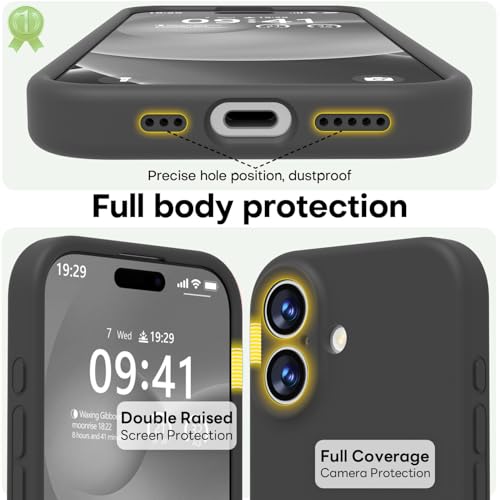 Image of LOVE 3000 Designed for iPhone 17 Case, Premium Silicone [Compatible with Magsafe][Soft Anti-Scratch Microfiber Lining] Shockproof Protective Phone Case for Men Women 6.3 inch, Black