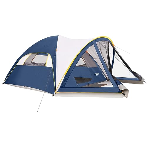 Image of UNP Camping Tent with Screen Room, Portable 6 Person Camping Tent with Screen Porch, Family Dome Tent for Camping Outdoor - 14'x11'x72''(H)