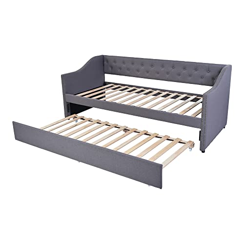 Dolamaní Sofá Cama 90/180 X 200 Cm Para Adultos 2 Personas, Nido De La Misma Altura, Extensible A Doble, Multifunción De Tela Aterciopelada Agradable