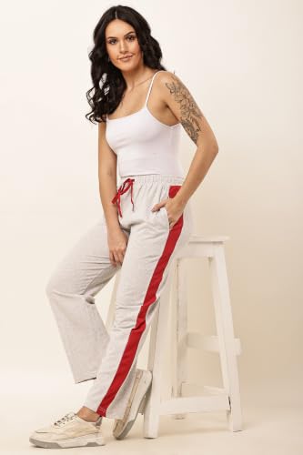 Image of Women's Loose Fit Track Pants - Polycotton Joggers with Elastic Waistband & Side Pockets | Lower Comfortable for Gym, Running & Casual Wear