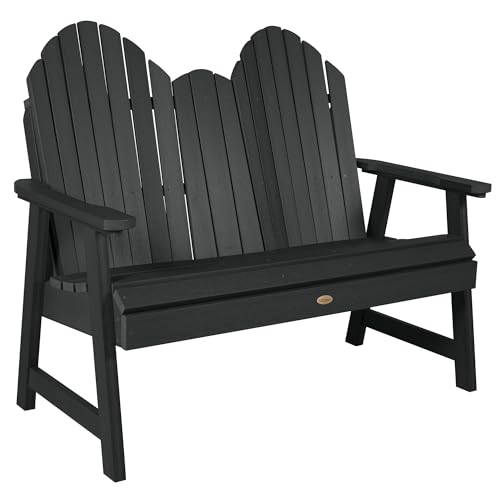 highwood Hamilton 4ft Dining Height Adirondack Bench, Black