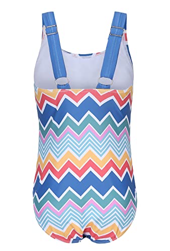 Image of Girls One Piece Swimsuits Tie Dye Bathing Suit Hawaiian Summer Swimwear for Girls 3-16 Years
