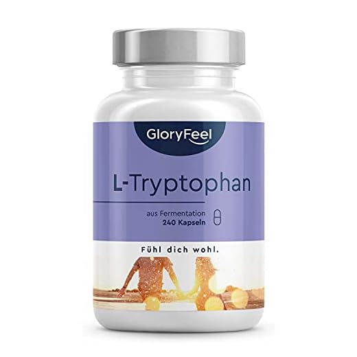 L-Tryptofan, 500 mg per Kapsel, Essentiell Aminosyra, 240 Kapslar, Från Växtbaserad Fermentering, Laboratorietestad, Högkoncentrerat, Veganskt, Utan Onödiga Tillsatser, Glutenfri och Laktosfri