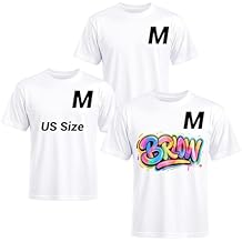 Joyclub 3 PCS White Polyester T Shirts Bulk Sublimation Blanks Unisex Wholesale Crew Neck Short Sleeve for Heat Transfer DIY