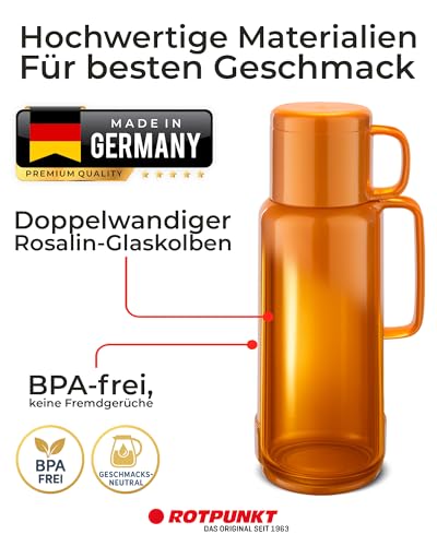 ROTPUNKT Isolierflasche 1 Liter mit integriertem Becher - Hochwertige Isolierkanne Made in Germany I Bis zu 24 h heiß & 36 h kalt (Andreas… – Ansicht 4