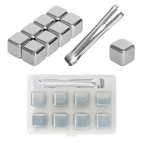 Cubos de hielo de acero inox KUILONGT 8 unidades miniatura 1