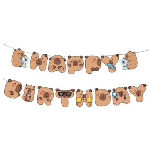 Goiern Happy Capybara Geburtstagsdecorationen - Adornos de Fiesta de cumpleaños con Capibara, Banner Colgante de Fiesta Capybara, Adornos para Fans de Capibara