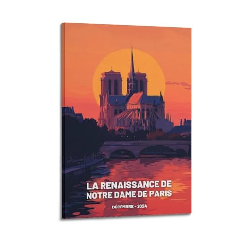 Poster sur toile de style Renaissance Notre-Dame finition cadre premium pour salon élégant