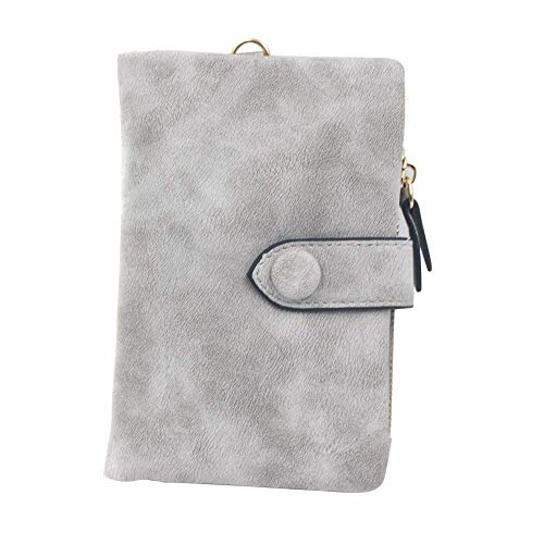 Guajave Mignon Femmes Portefeuille Tri-Pli Porte-Monnaie Court Design Mode Cuir Synthétique Porte-Cartes - Gris, Common