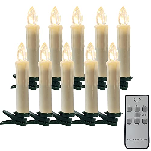 Image of Short Candlesticks LED Taper Candles, 4inches Battery Chandelier Remote LED Candle Sticks Flameless Candlesticks Timer Tapered Candles with Clip for Hotels Bars Churches Harry Potter Party