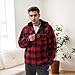 LeeHanTon Stylish Mens Vintage Heavy Sherpa Lined Plaid Coat, Winter Warm Zipper Hoodies Sweatshirt, Men'S Fashion Hoodies Sweatshirts Buffalo Size 2Xl