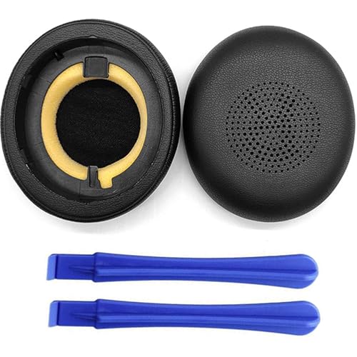 Ersatz Ohrpolster für Jabra Evolve2 65 (65MS 65UC USB)/Evolve2 40 (40UC 40MS USB)/Elite 45h Professionelle Ohrpolsterkissen Sind aus Proteinleder (Schwarz)