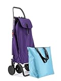 Combo Carro Rolser I-MAX MF 4 Ruedas Plegable Morado + Bolsa Extra