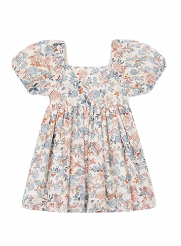 Robe imprimée pour fille saumon Mayoral pour les fêtes et sorties en famille