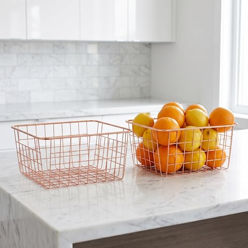 4-Pack-Metal-Wire-Storage-Baskets-Rose-Gold-Wire-Baskets-with-Handles-Pantry-Organizer-Storage-Bins-for-Kitchen-Freezer-Closet-Laundry-Room-Cabinets