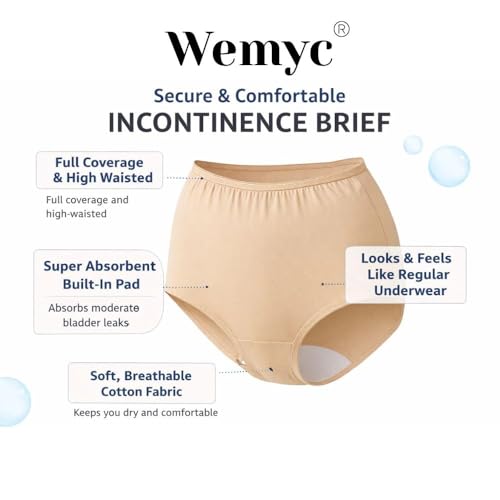 Image of Incontinence Underwear For Women I Washable & Reusable I For Medium Leaks I Adult Diaper I Bedwetting Panty (5XL)