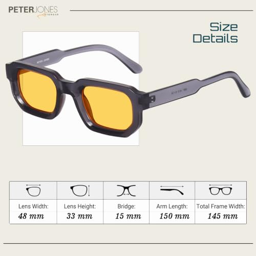 Image of Peter Jones Unisex Broad Frame Square UV /UB Protected Sunglasses (3887)