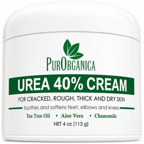 PurOrganica Urea Cream 40% for Feet, Dry Cracked Heels and Calluses, 4 oz