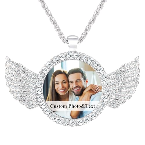 Bohaluo Angel Wing Photo Necklace