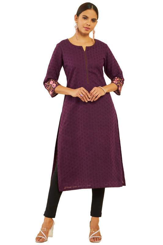 Image of Soch Women's Cotton Straight Kurta