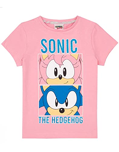 Sonic The Hedgehog Pajamas Girls Pink Gamer T Shirt & Long Length PJs Set4