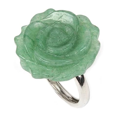 Justinstones Green Aventurine Flower Ring Cover