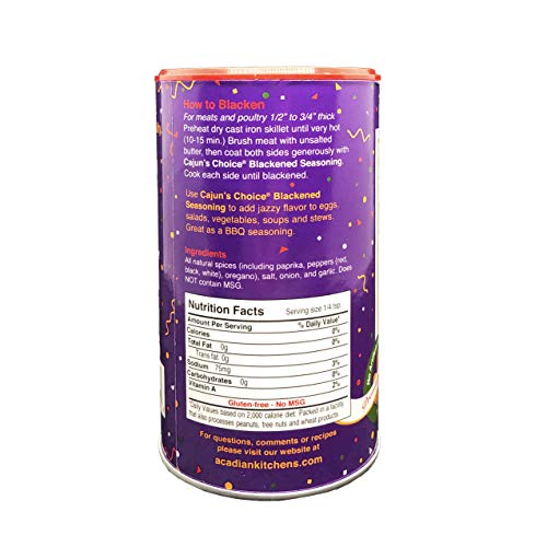 Cajun Choice Blackened Seasoning 6.5 Oz (Pack Of 1) - Use For Grilling Or Cooking Fish, Chicken, Pork, Steak, Vegetables, Burgers, Salmon, Soups, And Anything Else You Want To Add Authentic Louisiana Flavoring To Any Dish #TOP1