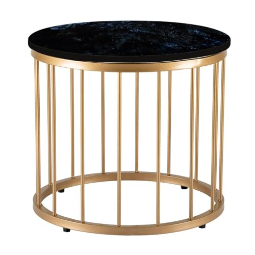 Image of Wakefit Kaffeost Coffee Table I Marble Finish I Vitrified Tile Top I Volga Blue