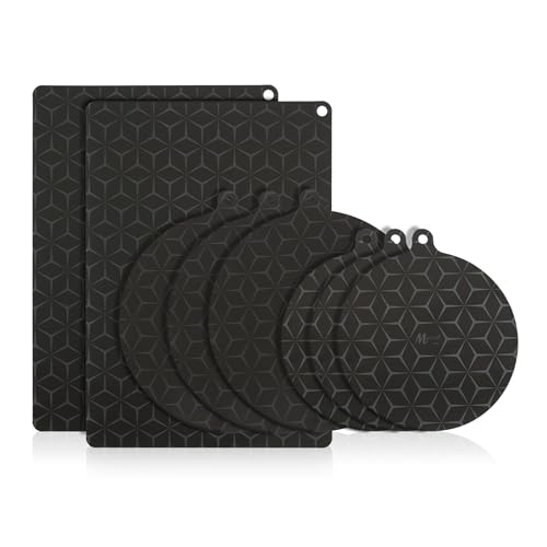 Preisvergleich Produktbild Meisterhome® Induktionsschutzmatte Herdabdeckplatte - Herdabdeckung Induktionsfeld - Hitzeschutzmatte - Induktionsmatte für alle Größen - Silikon Matte - Induktion Schutzmatte - 8 Stück (Set 1)