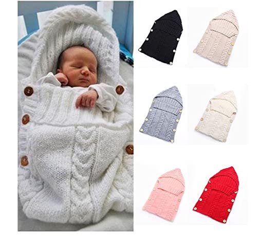 Saco de Dormir para Carrinho de Bebê com Capuz em Lã Super Quentinho para Passeios Crochê Tricot Sac