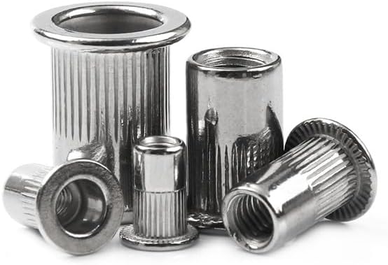 100/150PCS Stainless Steel Rivet Nuts Kit M3 M4 M5 M6 M8 or 1PCS Rivet Nut Gun Mandrels Repair Tool Rivet Gun Flathead Screw - (Color: M3 100PCS)