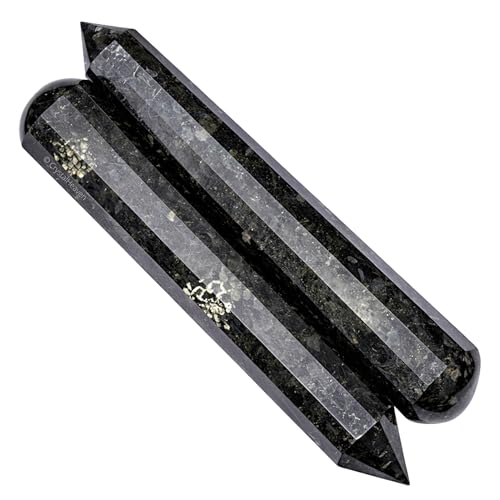 Image of Nuummite Crystal Wand - Pointed Crystal Wand for Energy Healing, Chakra Balancing, Meditation and Home Decor - Crystals and Healing Stones for Gift