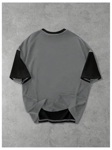 Image of GORGLITTER Men's Y2k Graphic Shirts Oversized Crewneck Short Sleeve Summer Vacation Cool Boxy Streetwear Tee Top