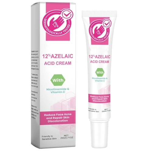 Crema antiacné con azelaico: difumina las marcas de acné, controla la grasa y repara la piel; con niacinamida y vitamina C para iluminar; apta para pieles sensibles y con acné; 20 g