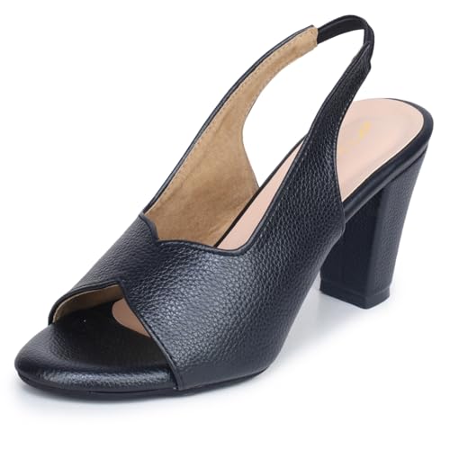 Image of TRASE Ankle Strap Pointed Toe Block Heel Pumps Sandals For Women| Fashionable Sandals, Office, Party and Formal Occasions | Light weight, Soft Footbed, Comfortable & Stylish - (47067)