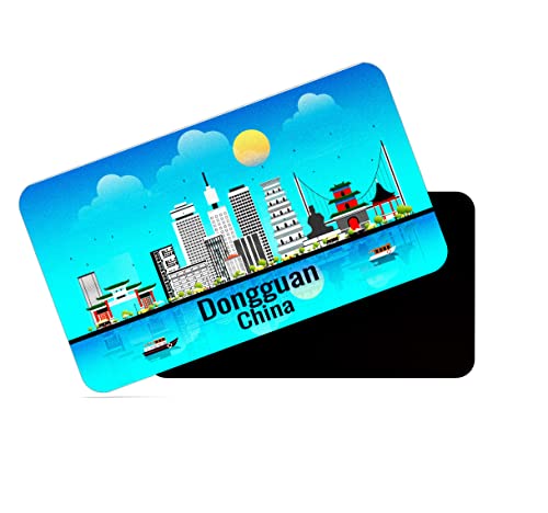 Image of dhcrafts Rectangular Rubber Fridge Magnet /Magnetic Card Blue China Dongguan Design Pack of 1 (8.6cm x 5.4cm)