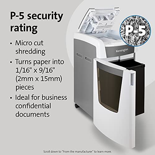 Image of Kensington Shredder - New OfficeAssist 600-Sheet Auto-Feed Micro Cut Anti-Jam Heavy Duty Shredder with 29 gallons Waste Capacity, Lockable Chamber and 4 Casters (K52052AM)
