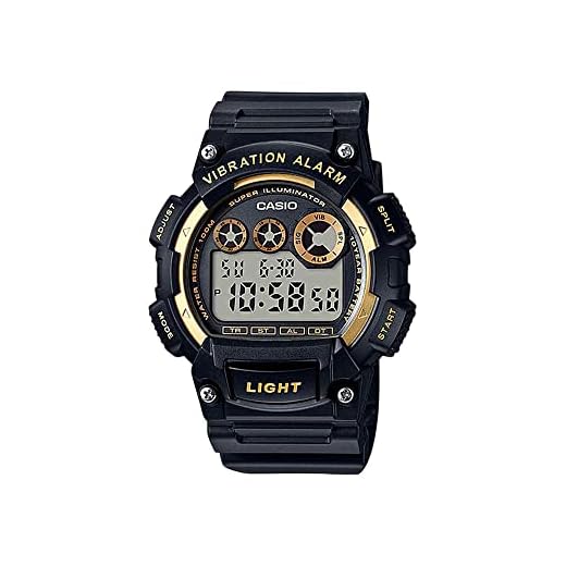 Casio Men's 'Super Illuminator' Quartz Stainless Steel and Resin Watch, Color:Black (Model: W-735H-1A2VCF)