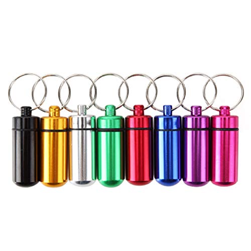 Chaveiro BESPORTBLE, 8 peças, porta-comprimidos, impermeável, para viagem, emergência, colorido
